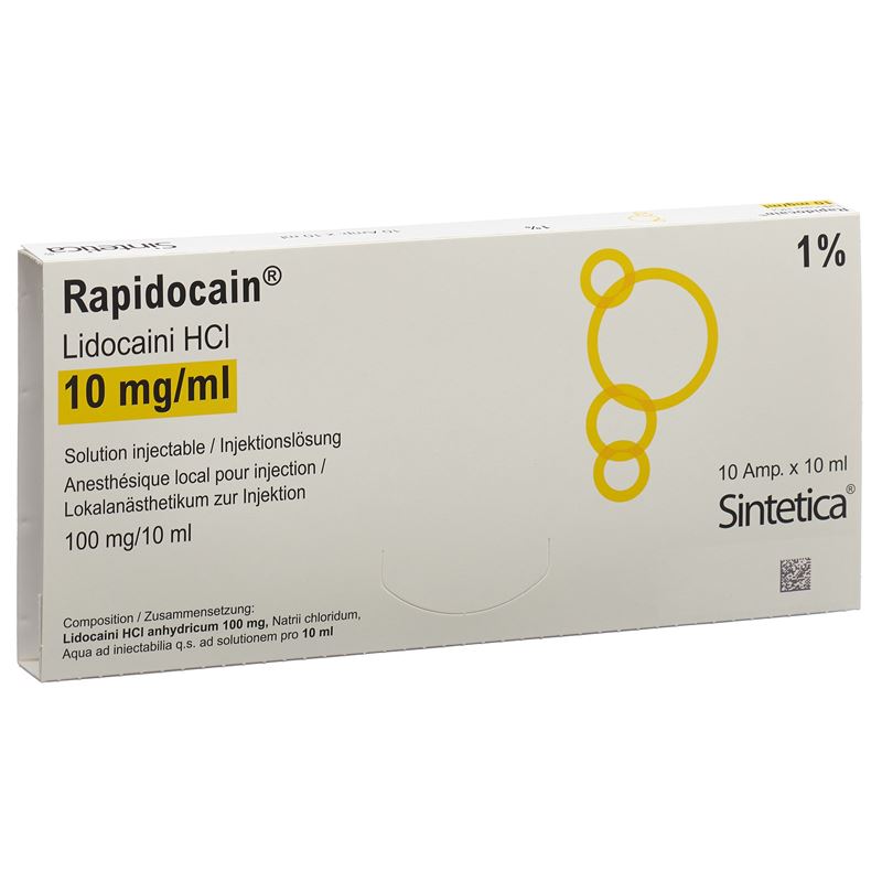 RAPIDOCAIN 100 mg/10ml o Kons 10 Amp 10 ml