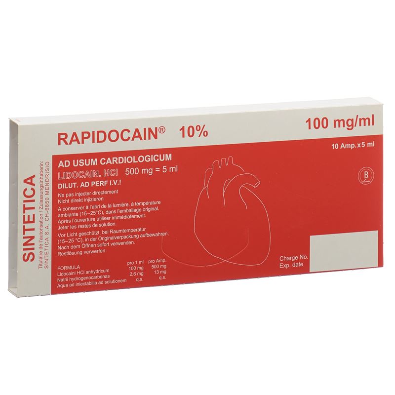 RAPIDOCAIN Cardio 10% 500 mg/5ml 10 Amp 5 ml