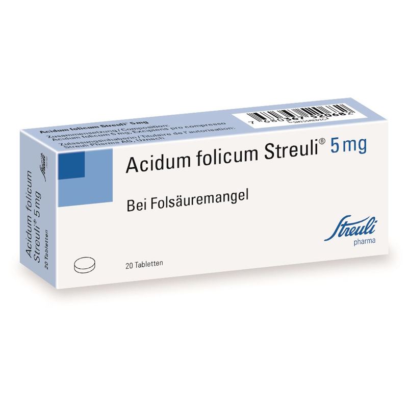ACIDUM FOLICUM Streuli Tabl 5 mg 20 Stk