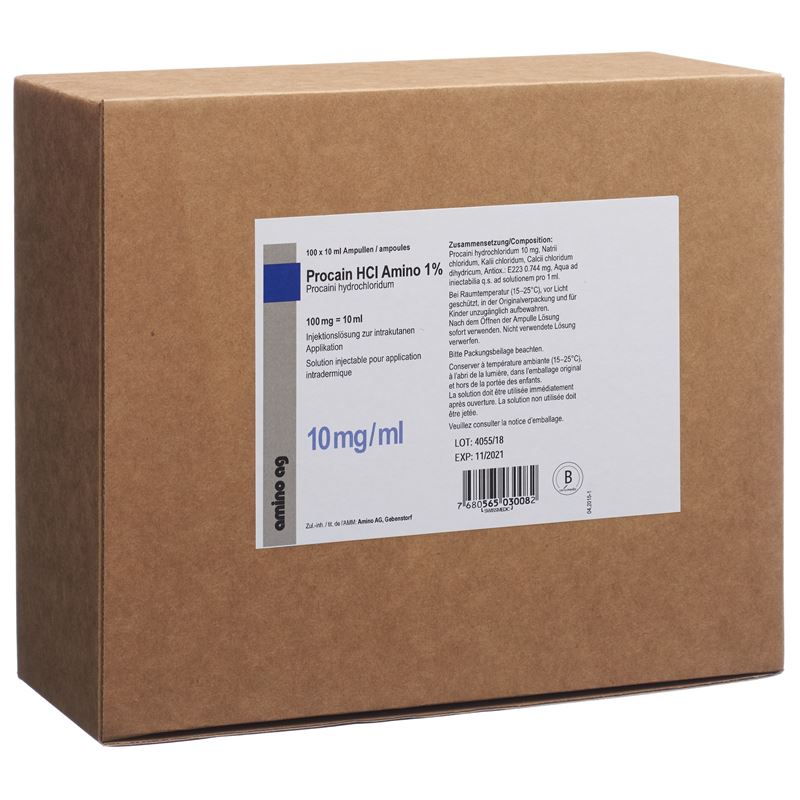PROCAIN HCL Amino 100 mg/10ml 100 Amp 10 ml