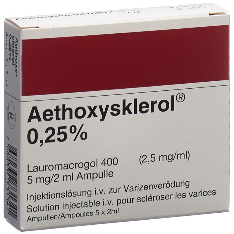 AETHOXYSKLEROL Inj Lös 0.25 % 5 Amp 2 ml
