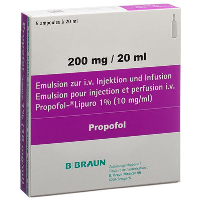 PROPOFOL LIPURO 1% 200 mg/20ml 5 Amp 20 ml