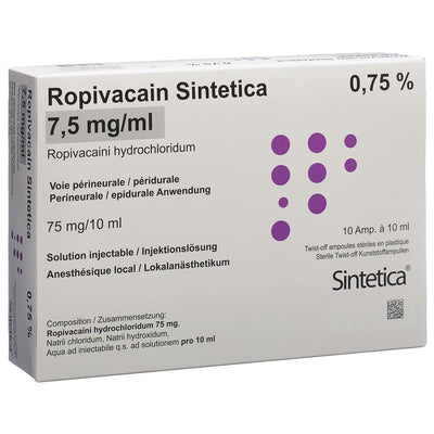 ROPIVACAIN Sintetica 7.5 mg/ml 10ml Amp 10 Stk