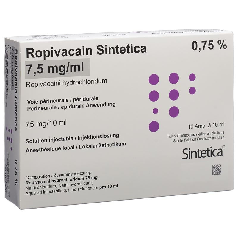 ROPIVACAIN Sintetica 7.5 mg/ml 10ml Amp 10 Stk