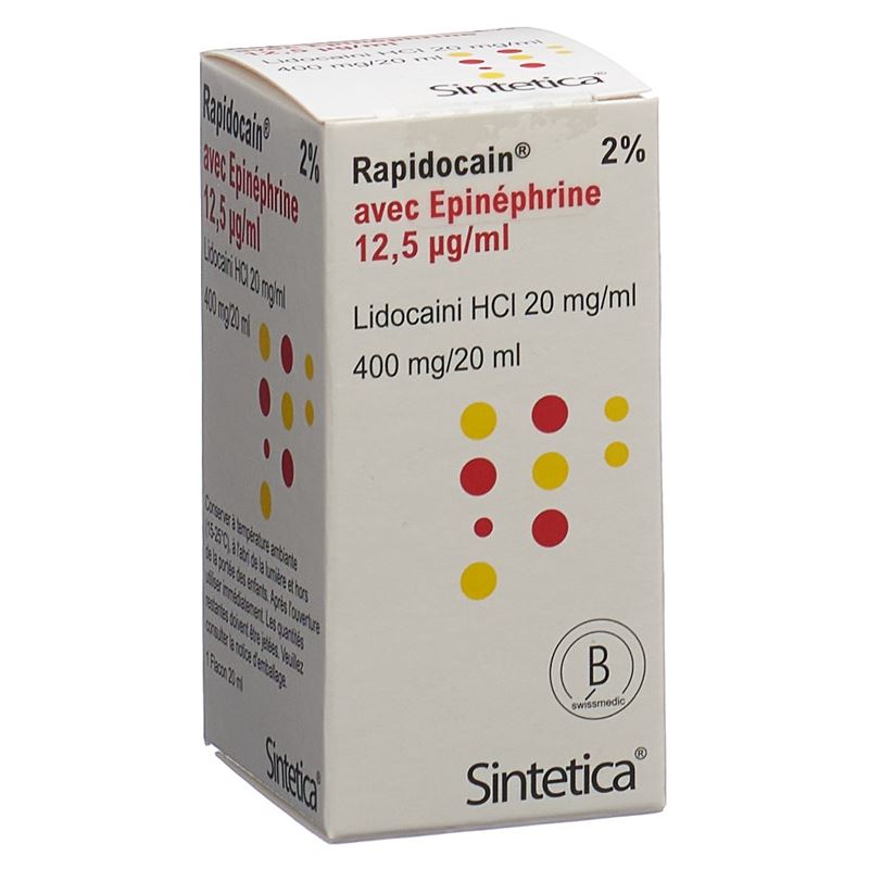 RAPIDOCAIN 20 mg/ml + Epin 12.5 mcg/ml Vial 20 ml