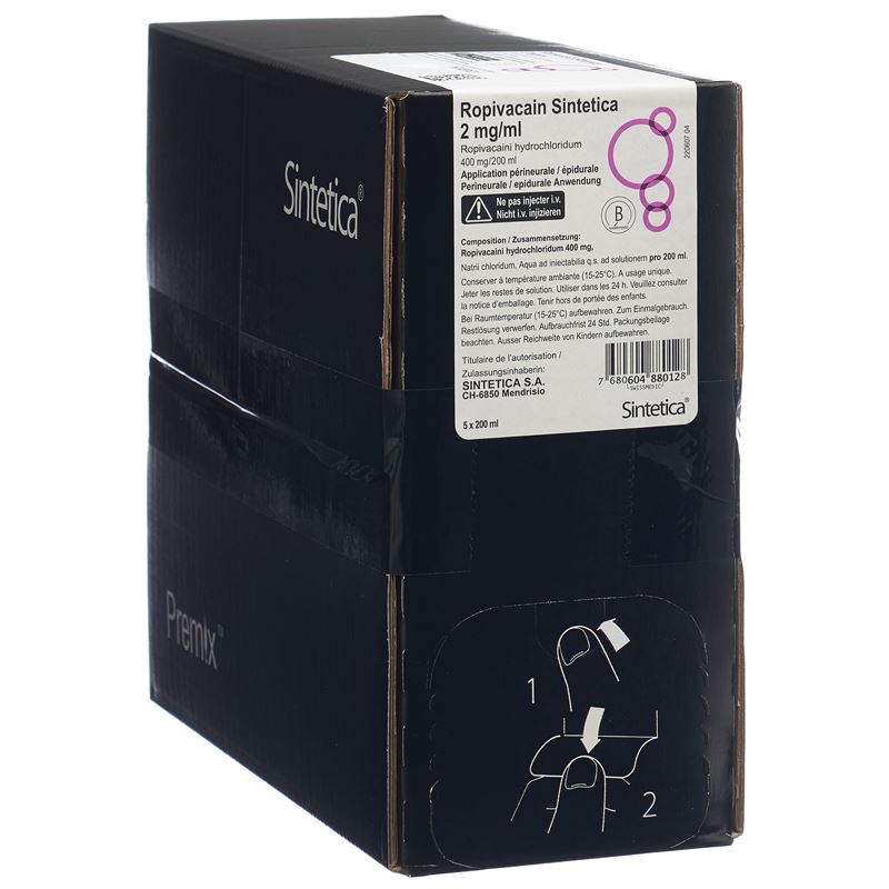 ROPIVACAIN Sintetica 2 mg/ml 200ml Btl 5 Stk