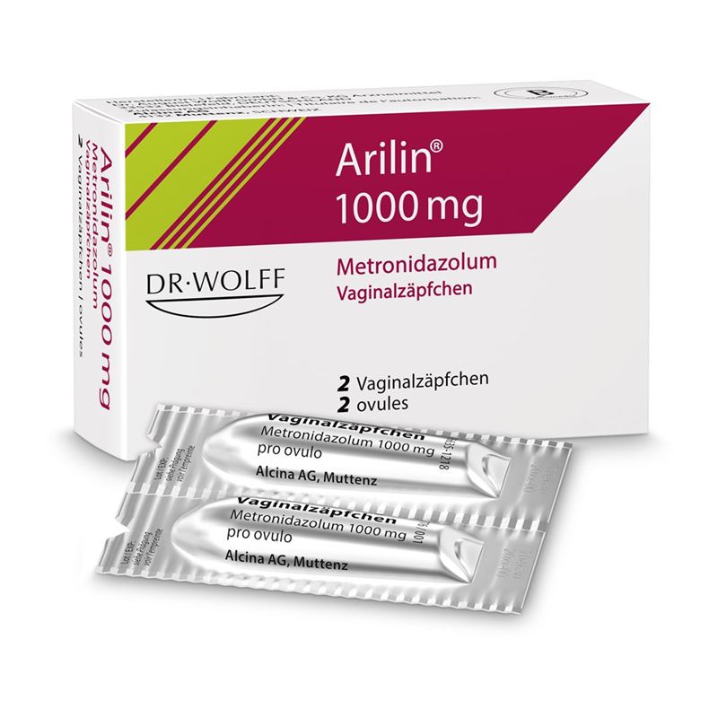 ARILIN Vag Supp 1000 mg 2 Stk