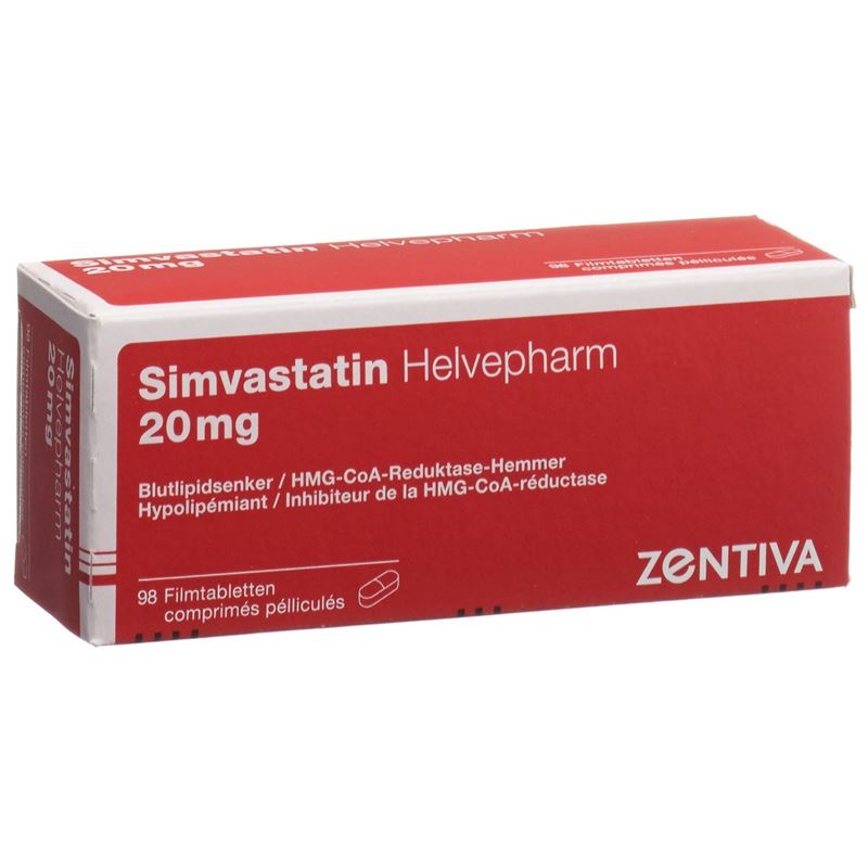 SIMVASTATIN Helvepharm Filmtabl 20 mg 98 Stk