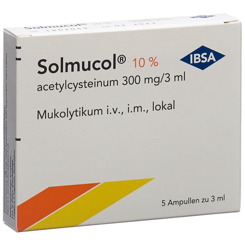 SOLMUCOL 10% Inj Lös 300 mg/3ml 5 Amp 3 ml