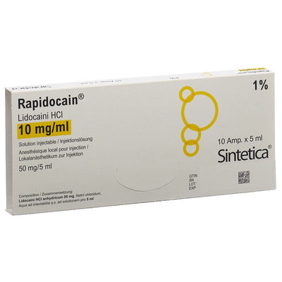 RAPIDOCAIN 50 mg/5ml o Kons 10 Amp 5 ml
