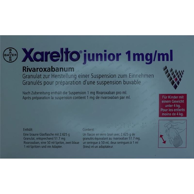 XARELTO junior 51.7mg Rivaroxaban Susp 1 mg/ml Fl